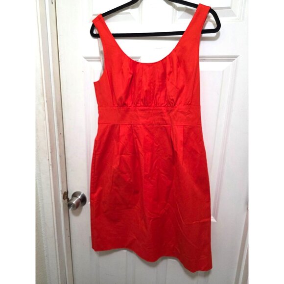 J.Crew Women's Oranges Sleeveless Formal Office Cotton Dress Size 10 With Back Z - Picture 2 of 10